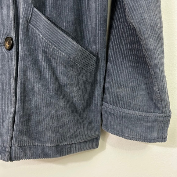 Madewell Knit Corduroy Redford Blazer Blue Neutral Minimalist Size M - Picture 3 of 12